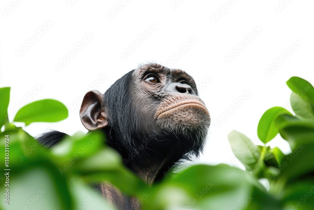 Aufkleber a detailed view of a monkey perched in a tree branch, offering a glimpse into the natural world