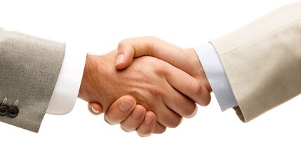 Business handshake, agreement, corporate,  office, successful negotiation, on white background