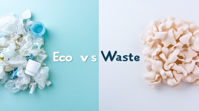 Eco-friendly comparison: sustainable materials versus traditional waste for green solutions