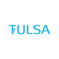 Tulsa Typography Medical and Dental logo design highlights modern clarity and vibrant professionalism, delivered as an editable vector brand identity.