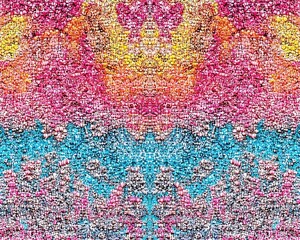 Colorful textured symmetrical abstract background.