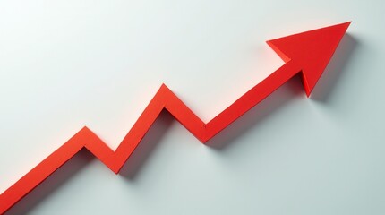 Arrow, Stock Market Or Papercut Background Design For Business, Economy And Global Inflation