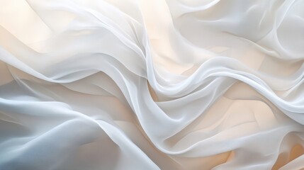 Fototapeta premium A soft abstract background featuring flowing waves in shades of white and light gray.