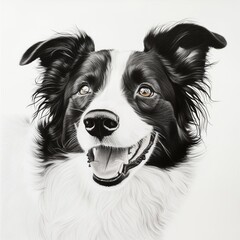 Fototapeta premium A simple illustration of a black and white dog