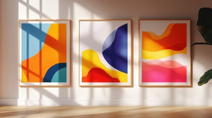 Highlights aesthetic themes, contemporary graphics, and expressive color schemes for 2025.Vibrant poster set featuring bold typography and organic, flowing shapes. Highlights aesthetic themes,