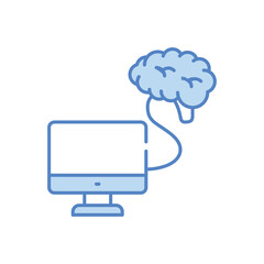 Mind-Computer Interface vector icon