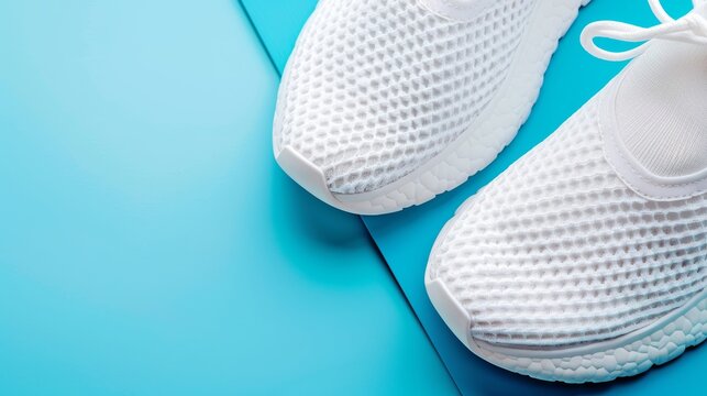 Dynamic youth athletic sneakers banner ad featuring spacious copy area for engaging text layout