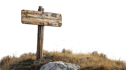 Directional Hiking Trail Sign Isolated on White Background
