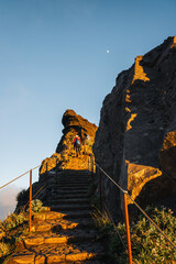 Hiking PR 1 Trail in Madeira Mountains, Active Outdoor Adventure