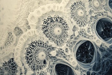 Abstract swirling patterns resembling organic structures