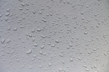 Raindrops shimmering on a windowpane creating a serene aquatic canvas during a quiet afternoon