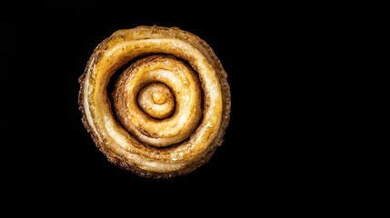 Fototapeta premium Close up of delicious baked swirl pastry golden brown and formed