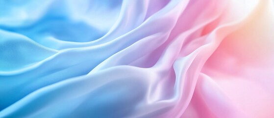 Obraz premium Pastel silk drapes, soft light, background blur, textile design