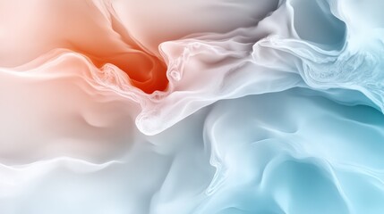 Obraz premium A mesmerizing abstract blend of coral and azure swirls evokes a sense of ethereal beauty, inviting viewers into a dance of color and form.