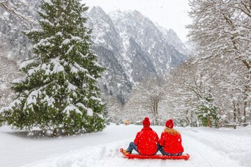 children playing in snow
