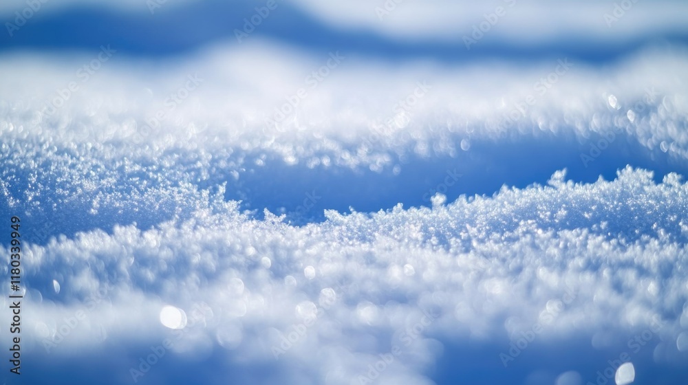 Poster a close-up shot of a snowy surface with intricate details and textures