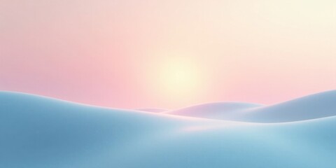Serene Pastel Landscape Soft Hues of a Dreamlike Sunset Over Gentle Rolling Hills