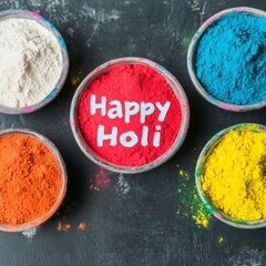 Happy Holi Vibrant Powder Colors in Festive Artistic Design 12