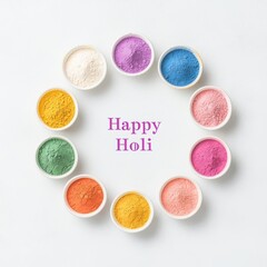 Minimalistic Circular Holi Powder Design with Vibrant Colors and Holi Lettering 4