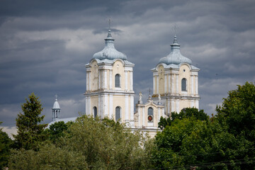 Historic Church Under Dramatic Skies in Kudirkos Naumiestis