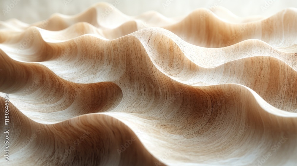 Poster A close-up shot of a wooden surface with a wavy pattern, great for use in designs or as a texture