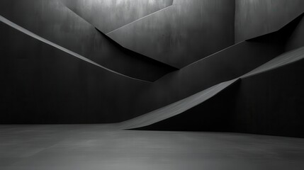 gray background, black and grey abstract wall and studio room, can be used present your product