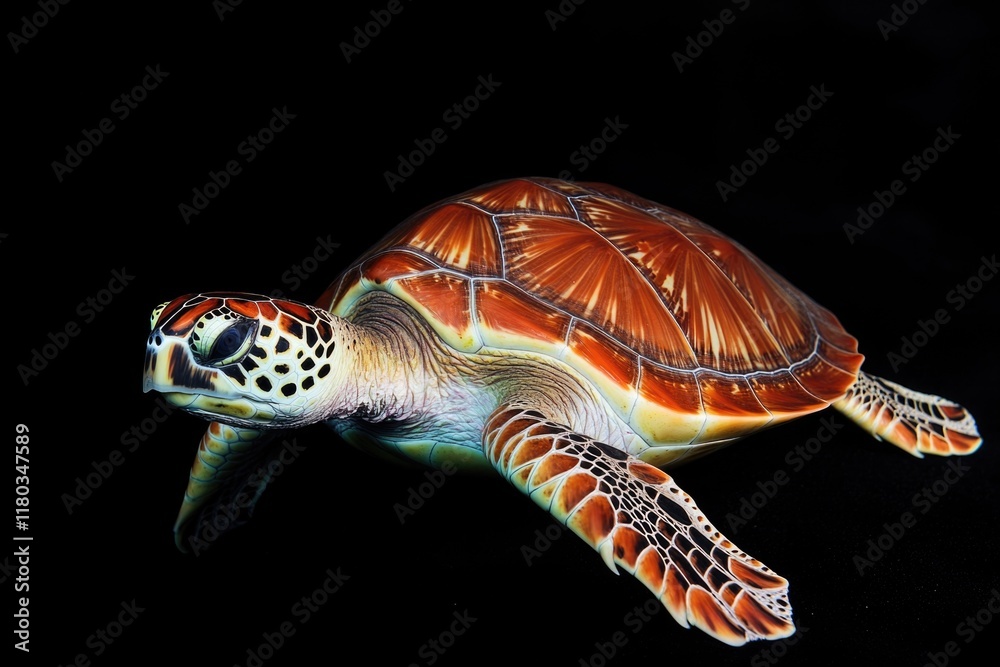 Poster A turtle resting on a dark background