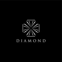 Diamond Jewelry logo design highlights timeless elegance and brilliance, encapsulated in an editable vector brand identity.