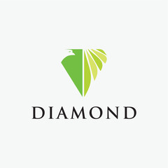 Diamond Green logo design unites luxury and eco-friendly values, represented in an editable vector brand identity.