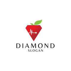 Diamond Strawberry logo design combines freshness and luxury in a vibrant, editable vector brand identity.
