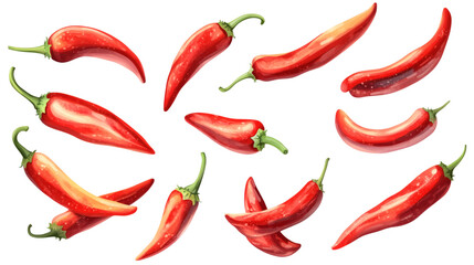 Illustration of red pepper isolated on white background