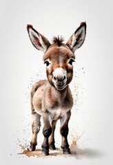 Obraz premium cute watercolor painting of donkey