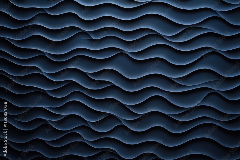 Poster A detailed view of a repeating wave pattern on a wall, suitable for use in interior design or architectural projects
