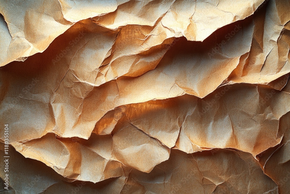 Poster A close-up shot of a brown paper with a textured surface, suitable for use in design and creative projects