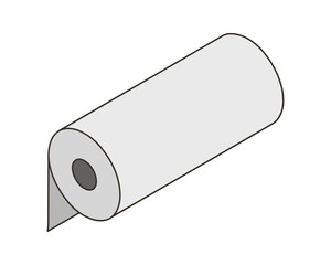 Textile roll vector icon. Paper tube illustration design for kitchen cleaning towel, carpet, scroll whatman, fabric.