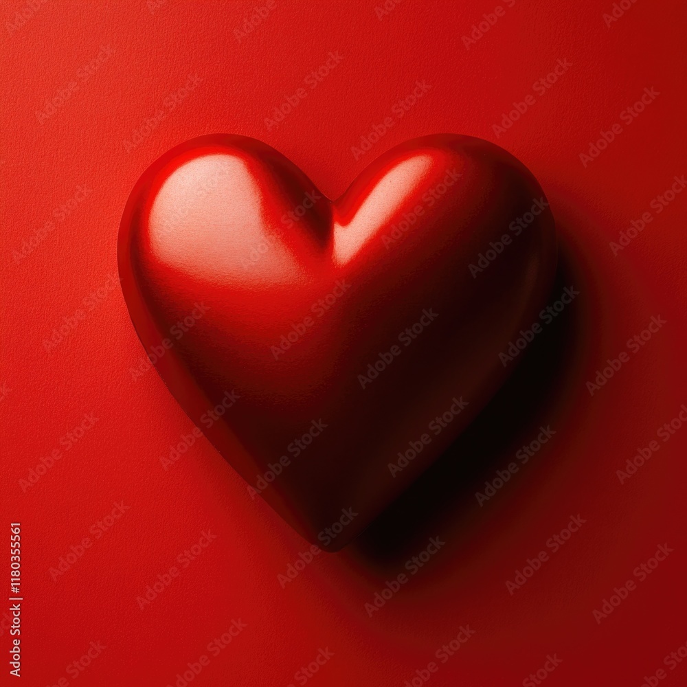 Aufkleber a simple illustration of a red heart on a solid red background