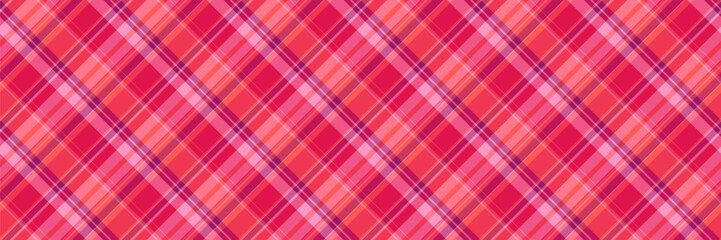 Wrapping fabric check tartan, floor vector background seamless. Blank plaid textile texture pattern in red and pink colors.