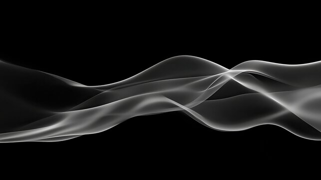 Grey background with elegant transparent fluid smooth abstract swoosh border line. Speed futuristic high-tech wave stream background. Mild smoke pattern gray modern soft layout. illustration