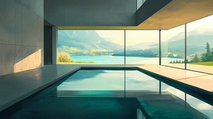 Fototapeta premium minimalist house middle organic