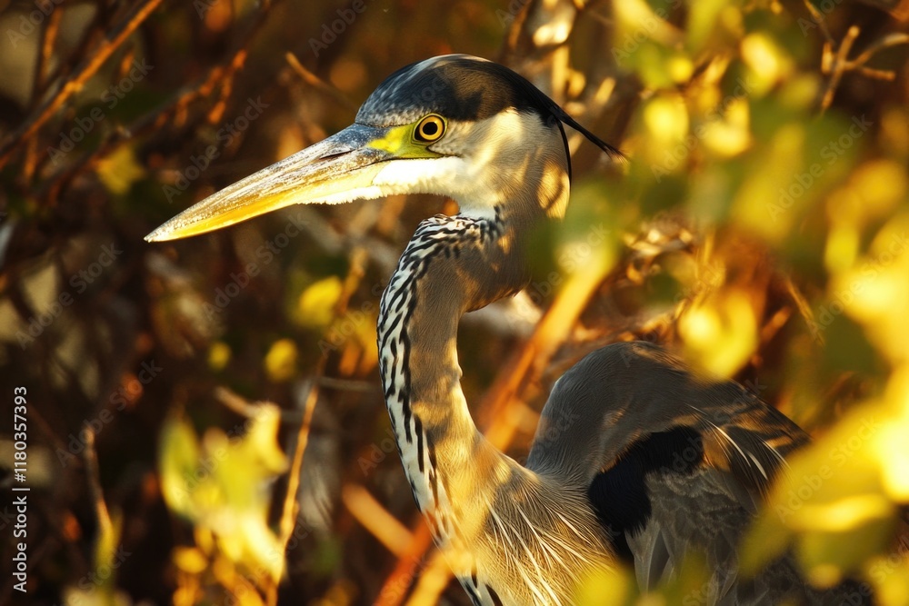 Poster close-up of a bird with a distinctive long beak, suitable for use in images about wildlife, nature, 