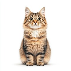 Fototapeta premium A charming and fluffy domestic American Bobtail cat with striking eyes, perfect for adorning any animal lovers' collection.