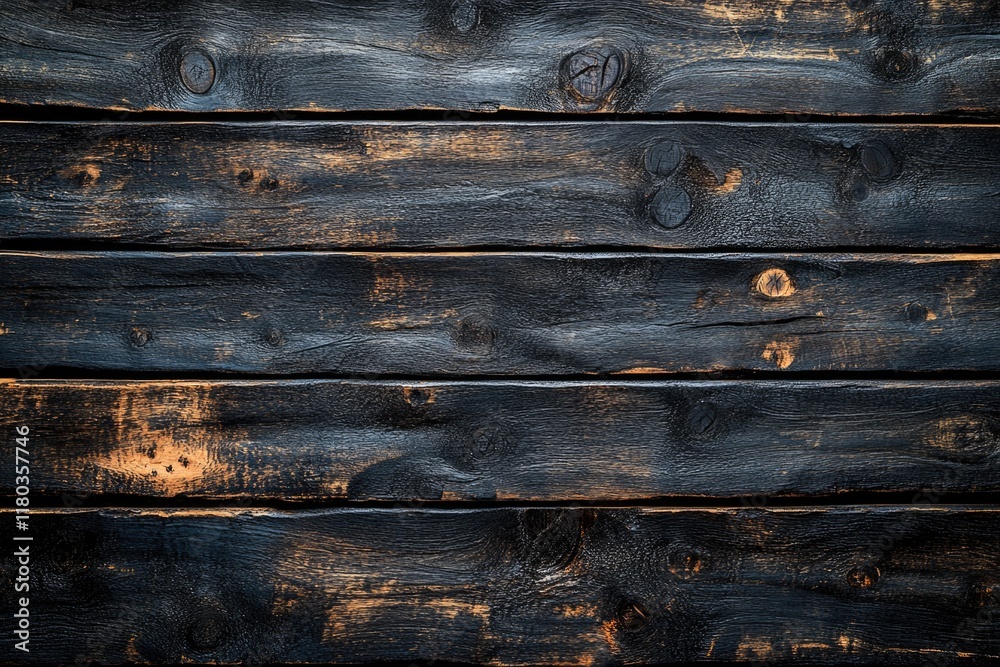 Poster Close-up view of wooden texture with unique patterns and colors