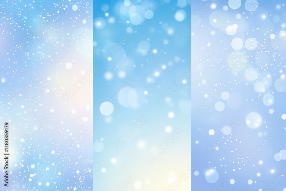 Aufkleber three high-quality images of winter snow flakes, ideal for use in various designs and projects