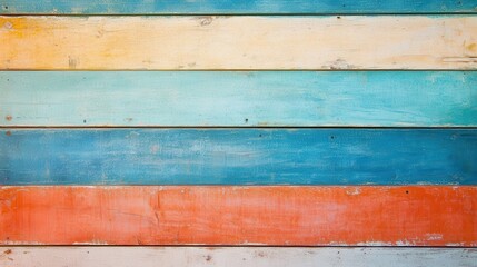 colorful vibrant aged horizontal background with medium turquoise, pastel orange and royal blue...