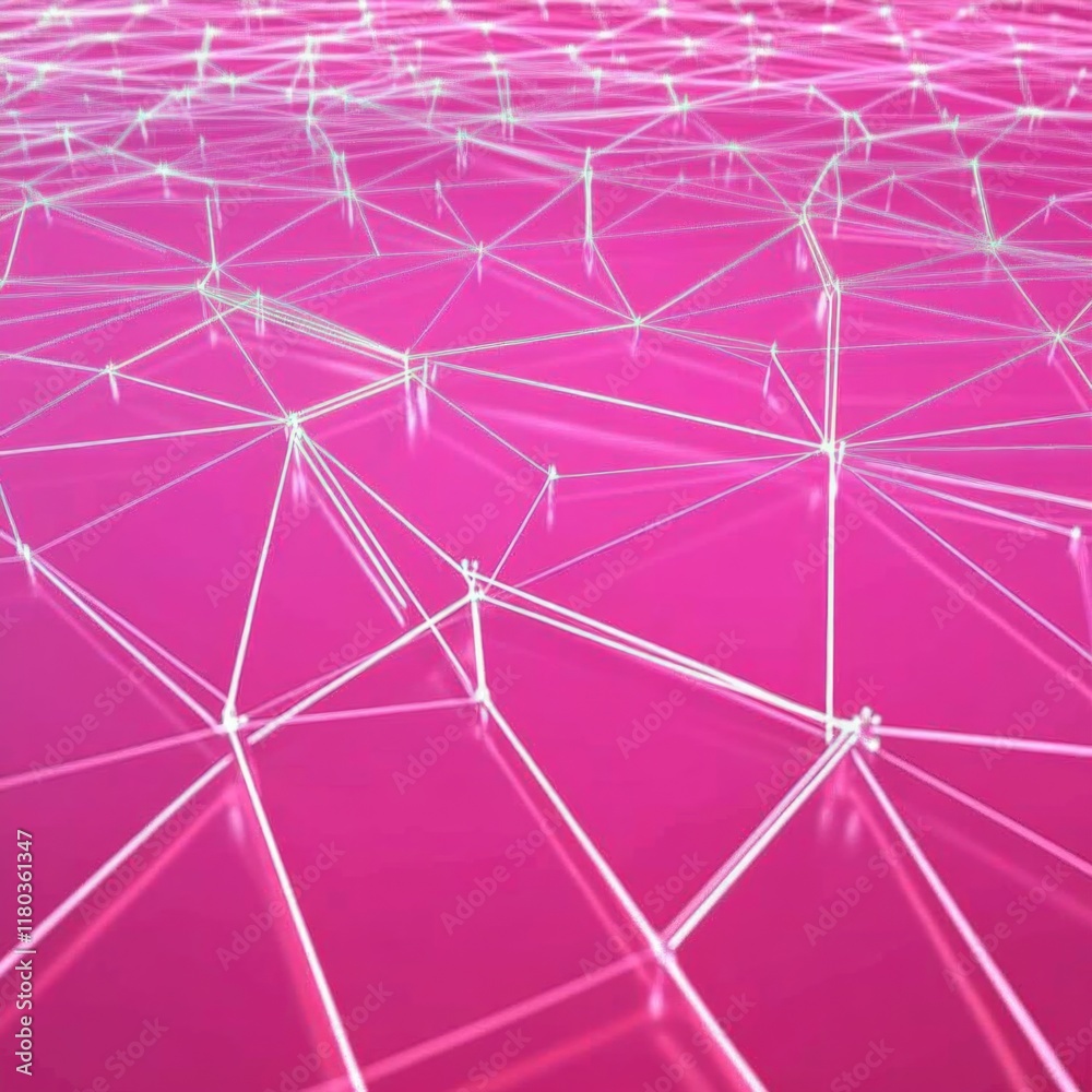 Poster geometric pattern on a pink background