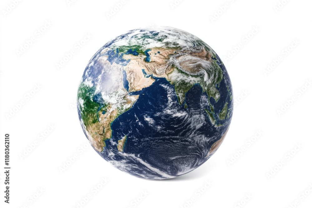 Poster a simple and clear image of the earth against a white background, ideal for use in presentations or 