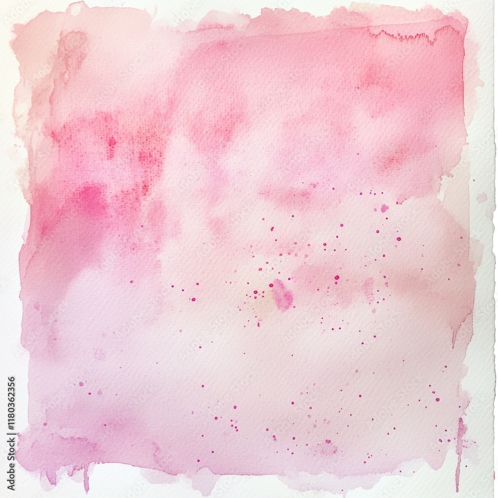 Poster a delicate watercolor depiction of a soft pink cloud against a white background, perfect for use in 