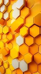 Abstract Geometric Backdrop with Vibrant Orange Hexagonal Patterns for Creative and Modern Design Concepts