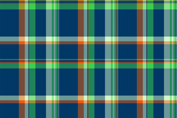 Collection textile texture seamless, popular tartan vector pattern. New fabric background check plaid in cyan and orange colors.