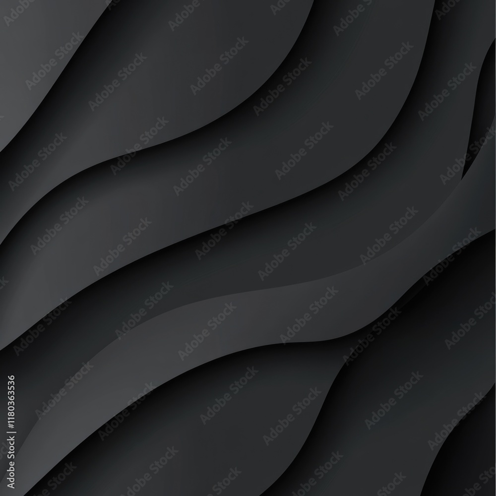Poster a minimalist abstract design featuring wavy lines on a black and white background, perfect for use i